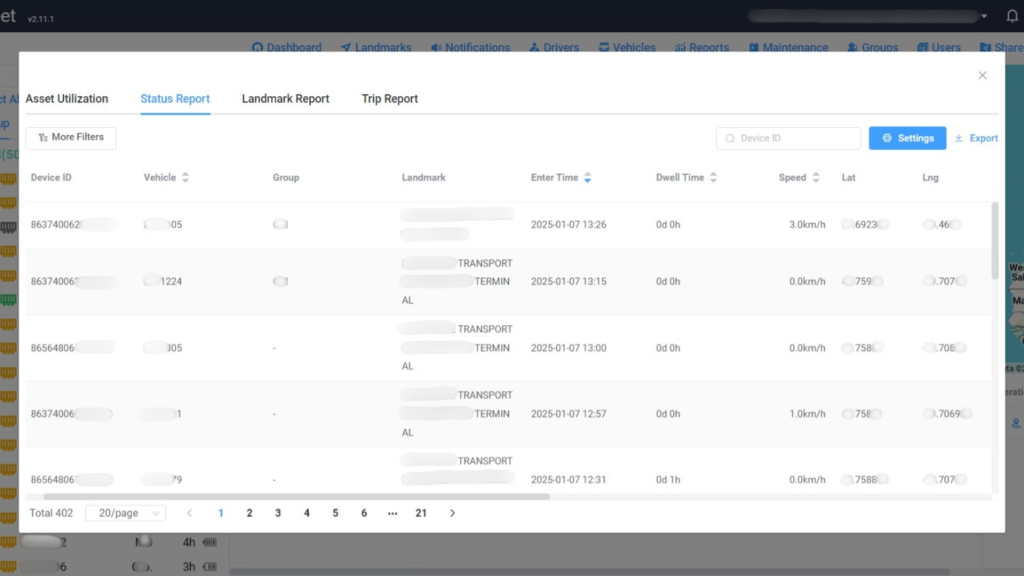 AnyFleet's Reports Status Report Image